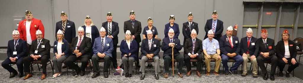 Group photo of Minnesota American Legion district commanders and department officers.