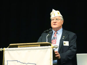 Department Judge Advocate Greg Colby addresses the convention body on Thursday, July 13.
