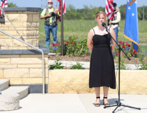 Annabelle Eriksen of Redwood Valley High School sings “The Star-Spangled Banner.”