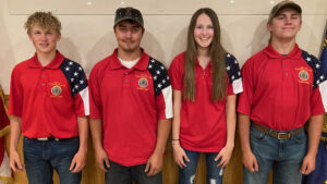 From left are Post 38 teammates Shawn Matthews, Todd Deterling, Mackenzie Zollner and Griffin Deterling.