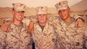 Three Marines in Iraq.